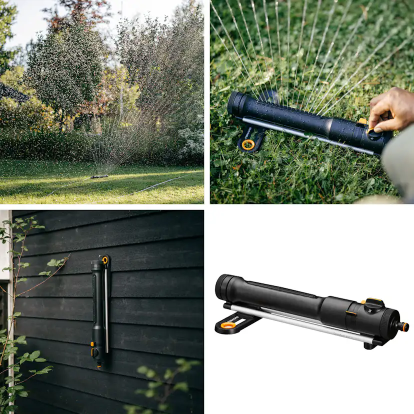 Bevattning Fiskars Vattenspridare Comfort Oscillerande Svart