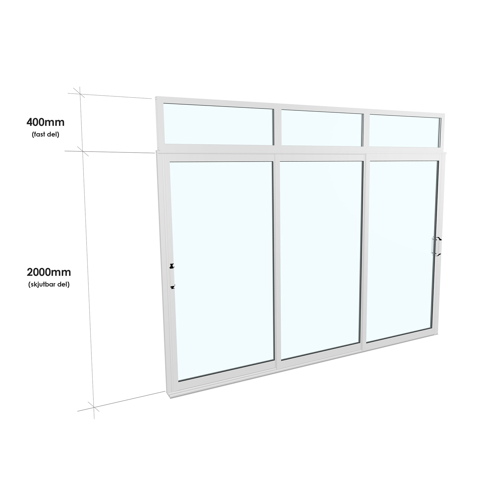 Skjutdörr med Överljus Landskap Robust Vår och Höst 3-del