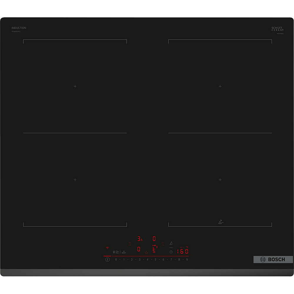 Induktionshäll Bosch Serie 6 PVQ631HC1E Svart 60cm Automatisk Fläkt