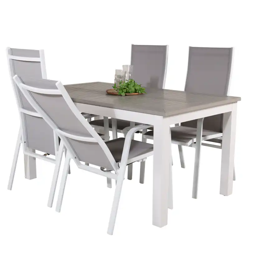Matgrupp Venture Home Aleyna 160/240 med 4 Copacabana Matstolar
