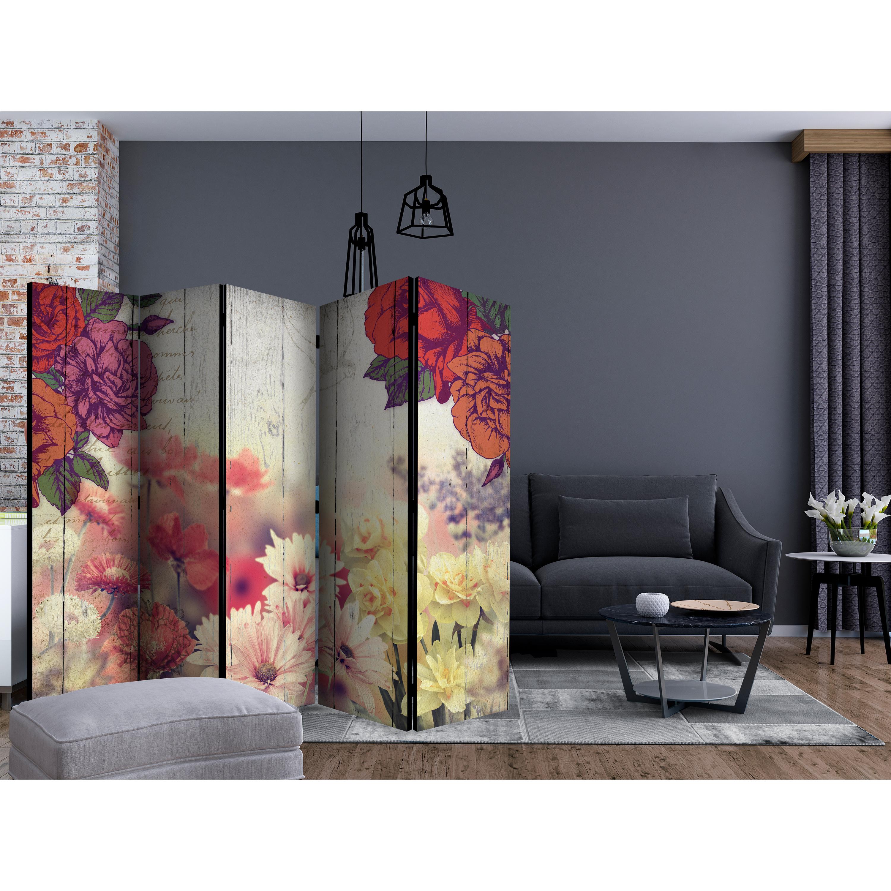 Rumsavdelare Skärmvägg Arkiio Vintage Flowers II 225x172 cm