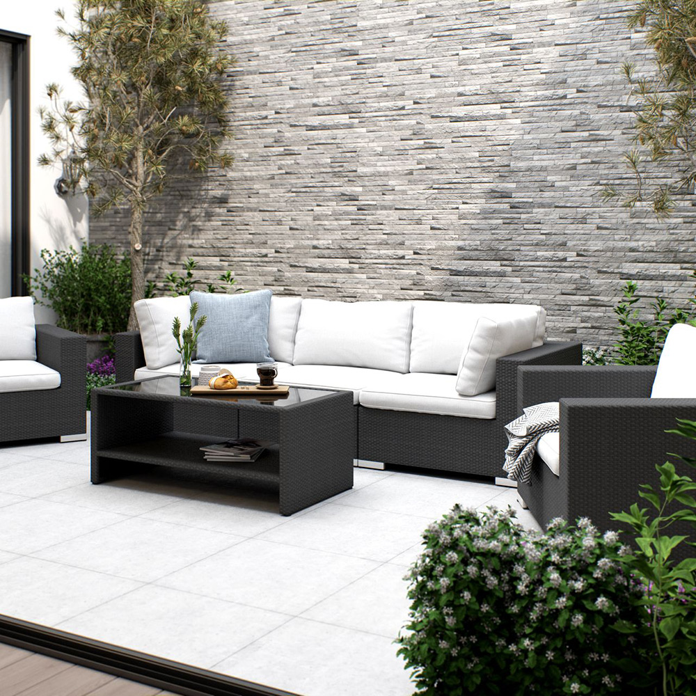 Loungegrupp Comfort Garden Bahamas 5-sits med Utebord m Hylla Utomhus