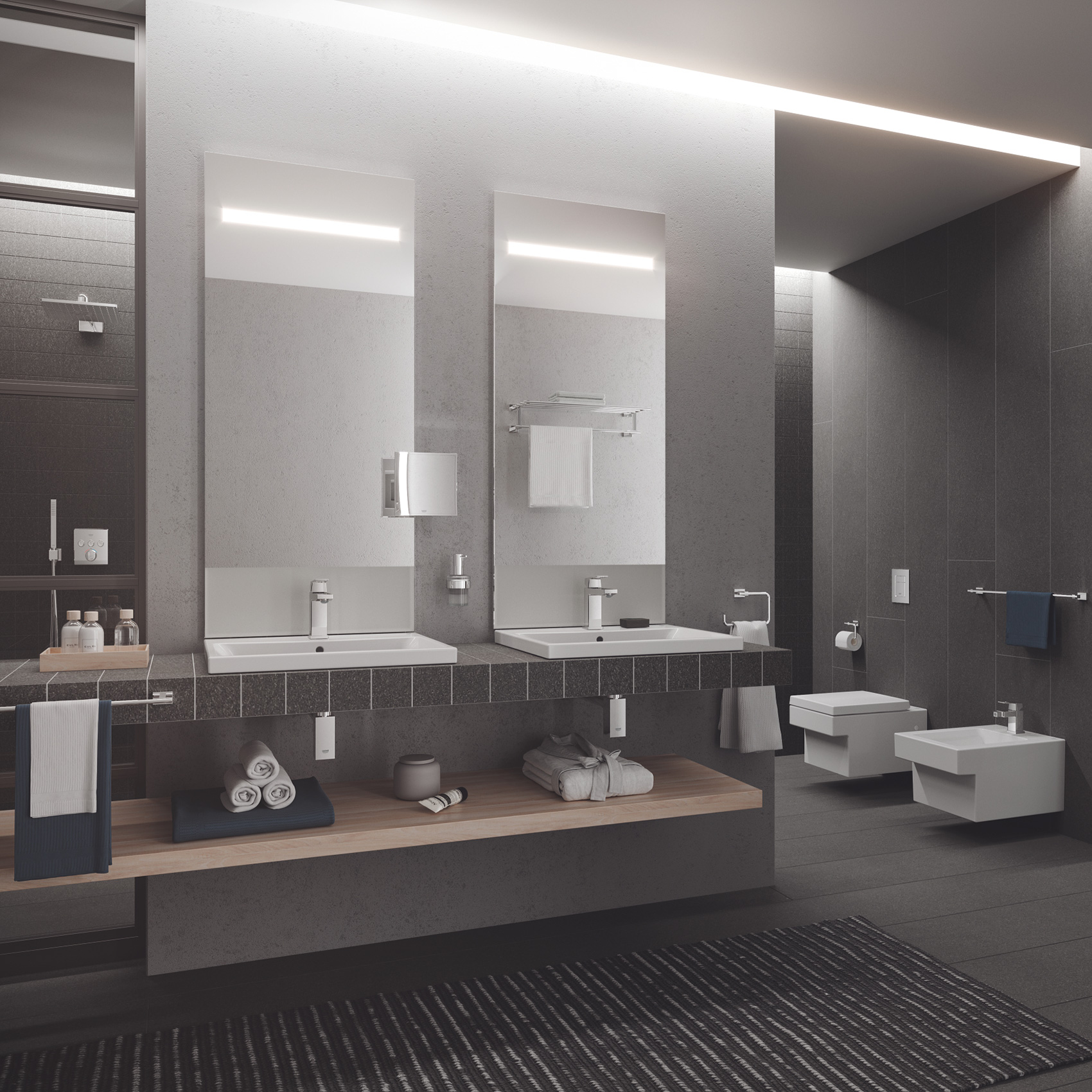 Tvättställ Grohe Cube Ceramic 39477 60 cm Bänktvättställ