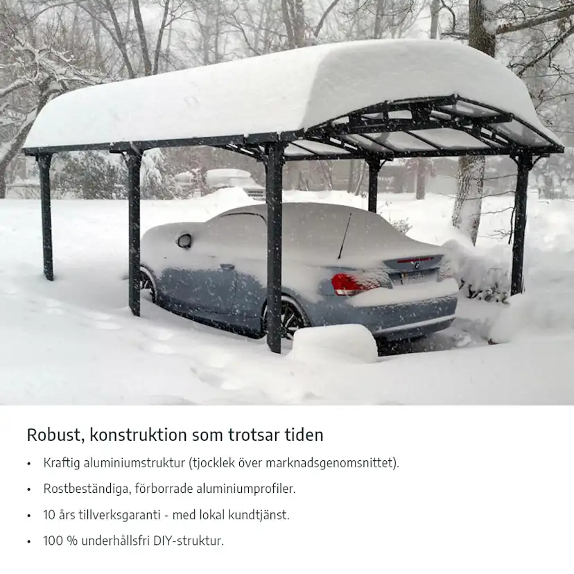 Carport Canopia by Palram Sydney Double V-Roof Aluminum 6x6 m Black