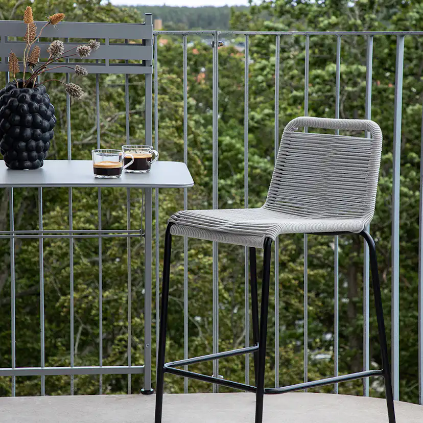 Lindos Barchair Steel - Black / Svart/Ljusgrå