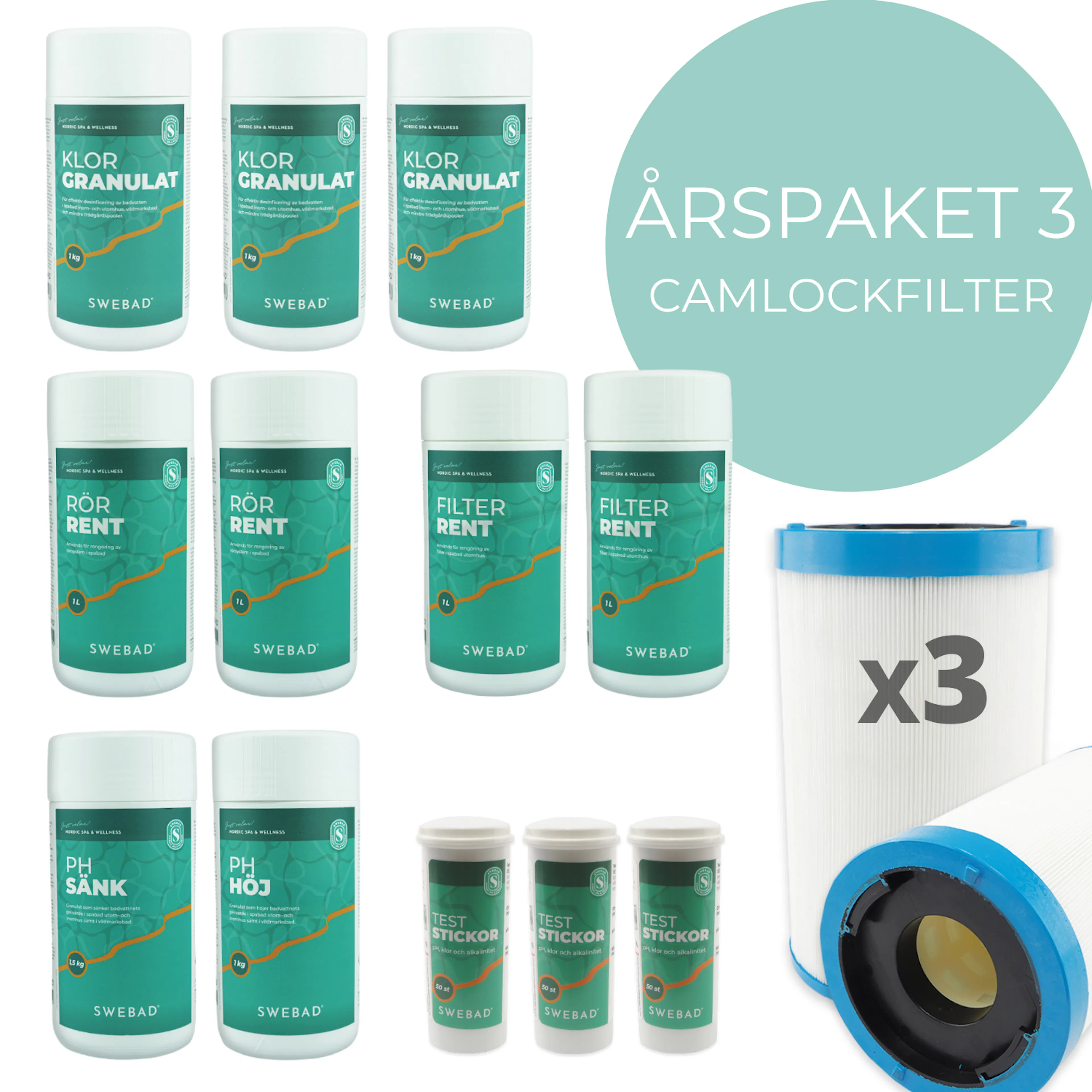 Årspaket 3-CL Swebad inkl. Camlookfilter med Bajonettfattning