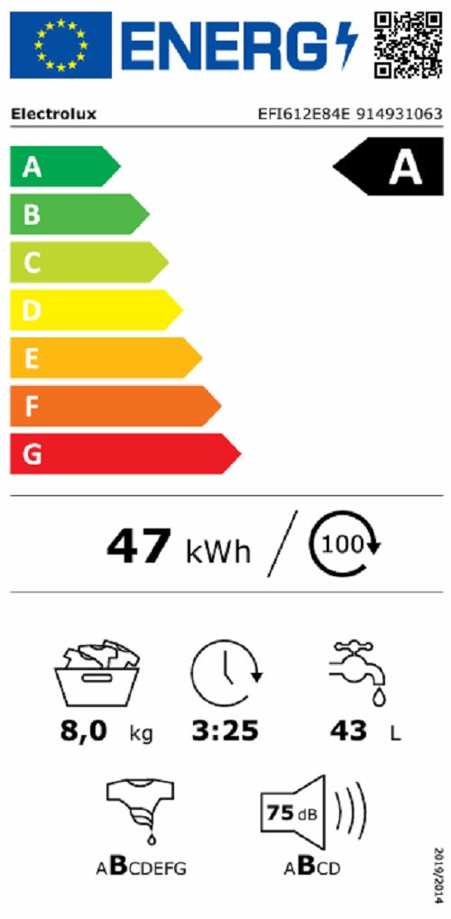 Frontmatad Tvättmaskin Electrolux EFI612E84E SensiCare 600 8 Kg