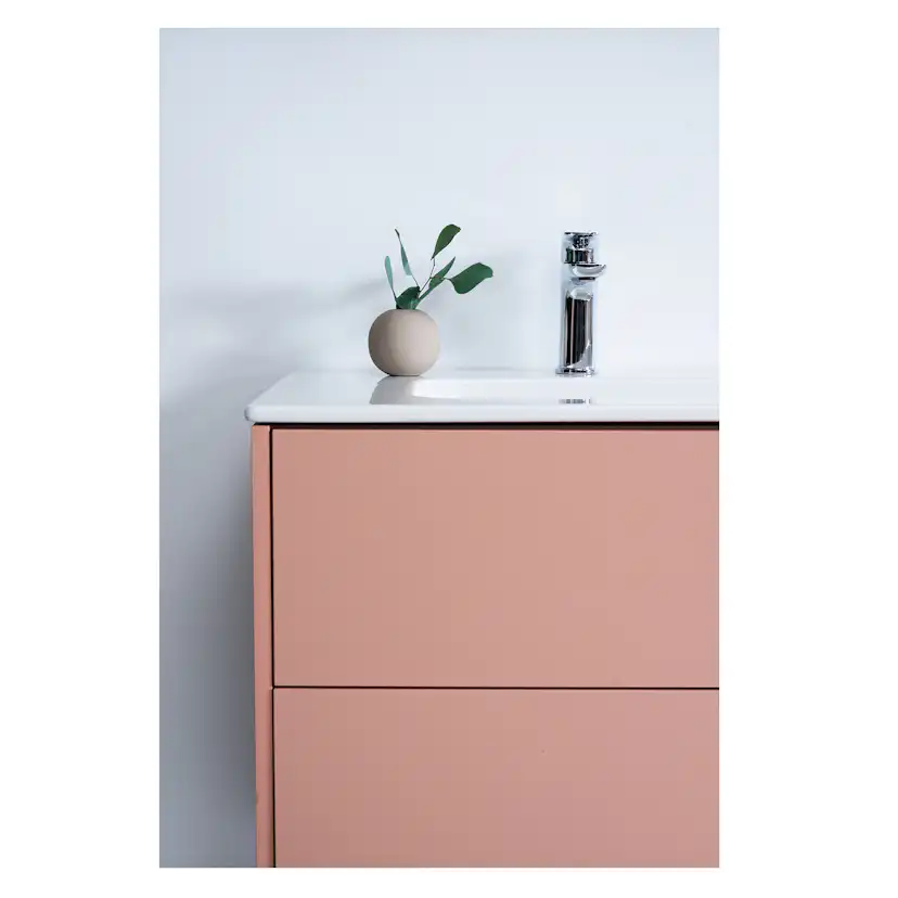 Artic Kommod 100 Peach, tvtst 1blh Vit Peach, Med Vit Tvättställ och 1 blandarhål