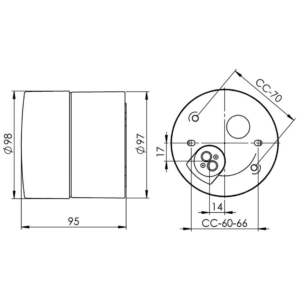 Vägg-/Taklampa Ifö Electric Opus 100/100 IP44 Rak