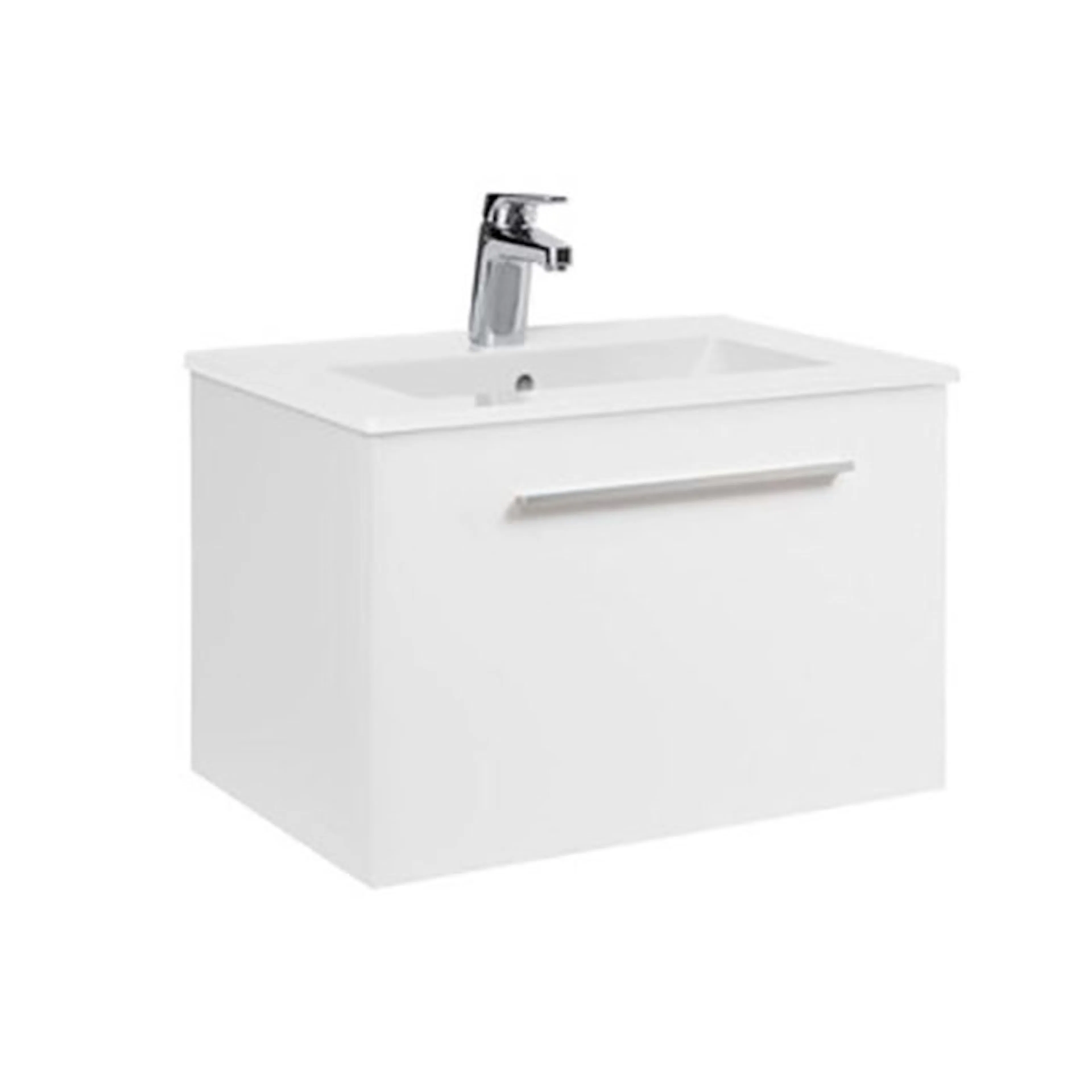 AL EL AQU KMD+TS1 60KMP VIT BxHxD: 613x420x394 mm, Högblank Vit, Tvättställ: Porslin
