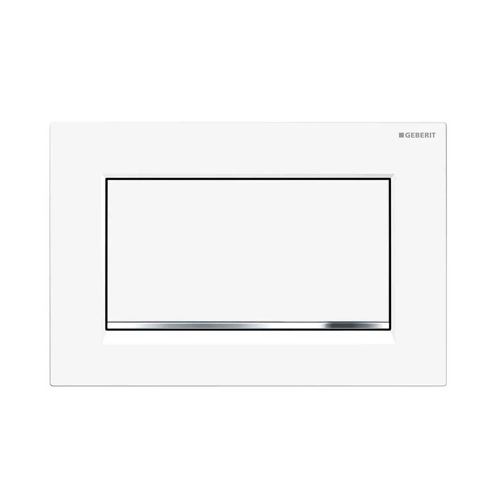 Spolknapp Geberit Sigma 10 Square mattvit/krom, enkelspolning Enkelspolning, Mattvit/Krom