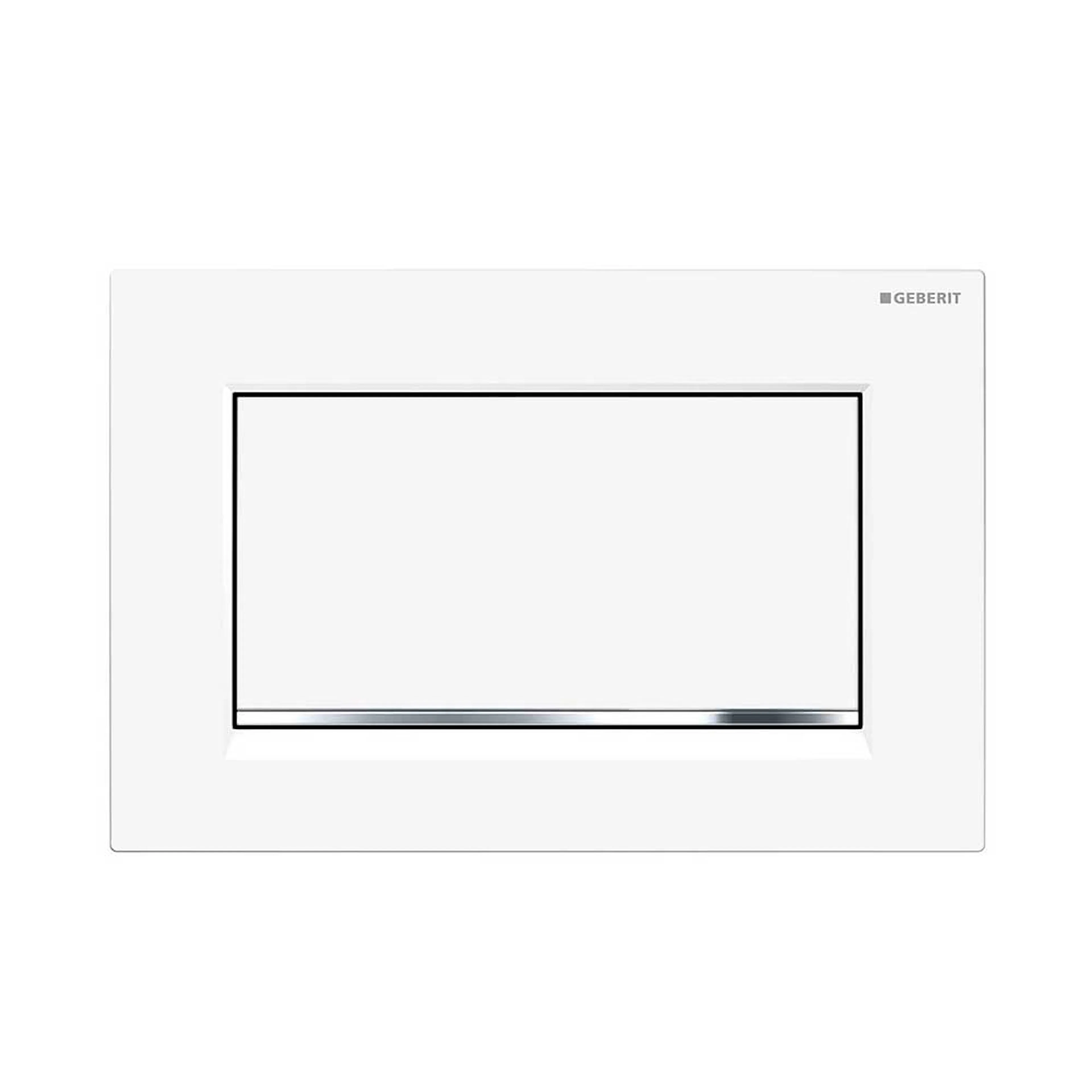 Spolknapp Geberit Sigma 10 Square mattvit/krom, enkelspolning Enkelspolning, Mattvit/Krom