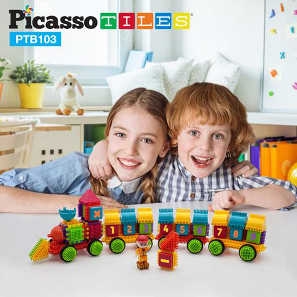 Byggbitar Picasso Tiles Bristle Blocks 103 Bitar Tåg