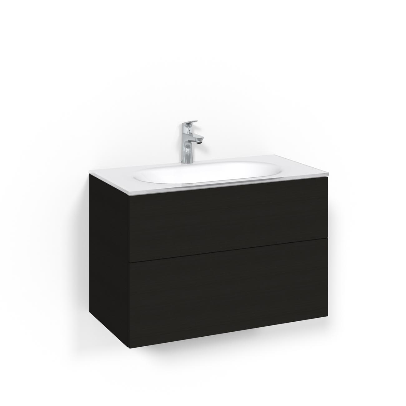 Tvättställsskåp Macro Design Crown Push Open Med Glastvättställ