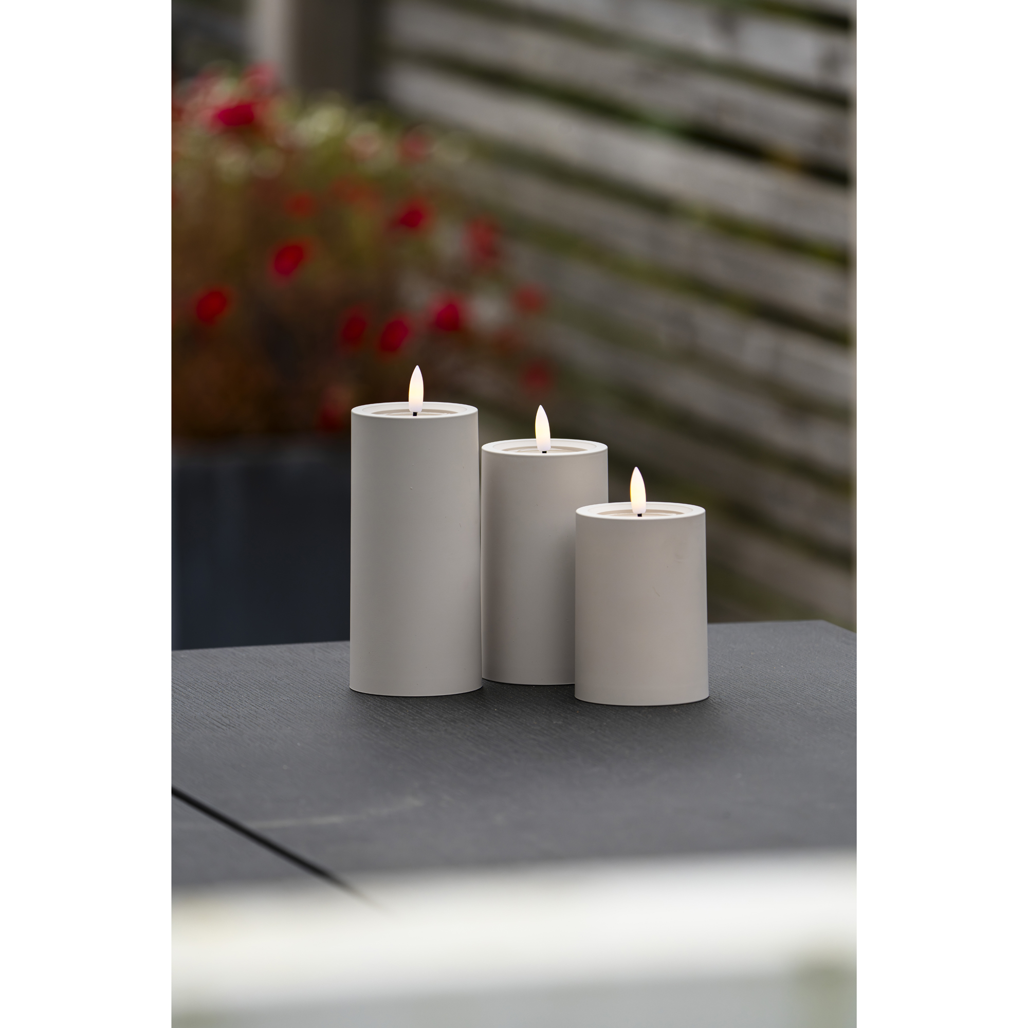 Blockljus LED beige 15cm Beige