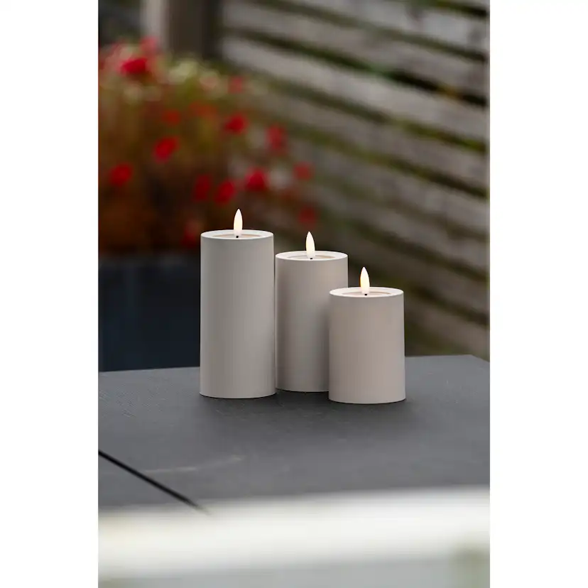 Blockljus LED beige 15cm Beige