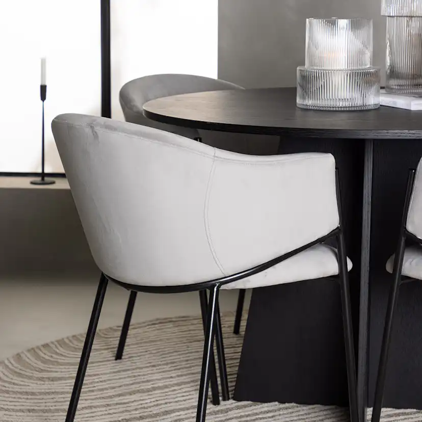 Matgrupp Venture Home Bootcut Ø110 cm med 4 st Evelina stolar