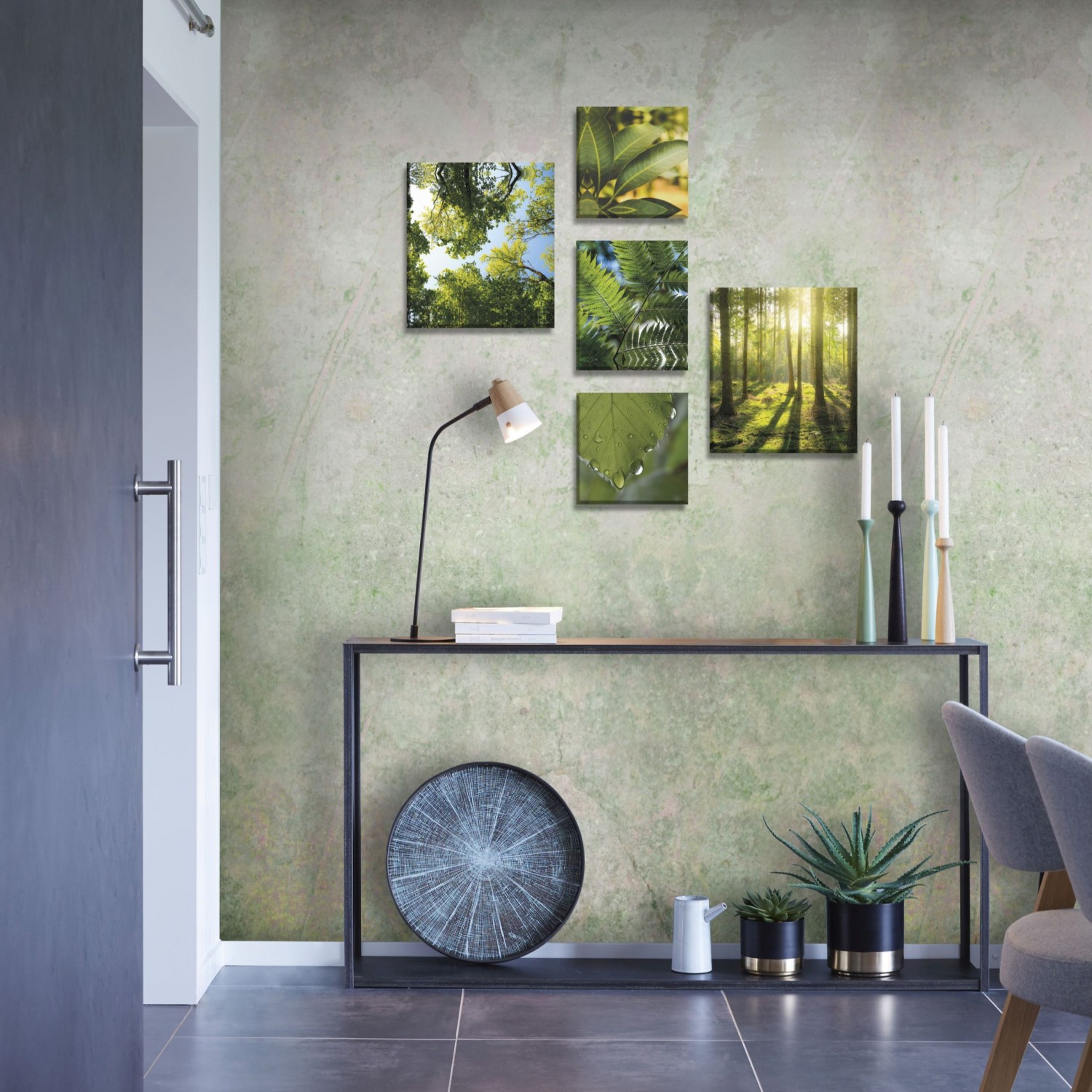 Tavla Art For The Home 5 Delar Tystnad Grön