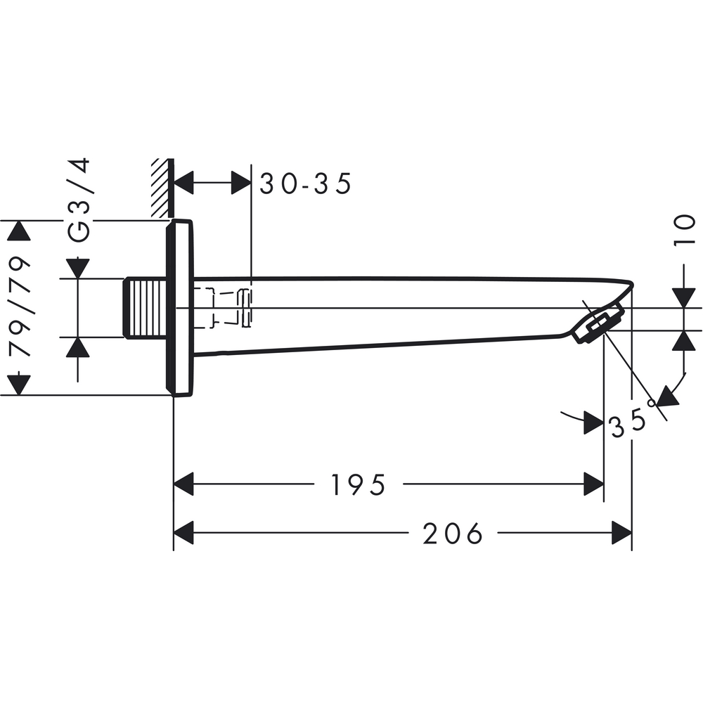 Badkarspip Hansgrohe Talis E