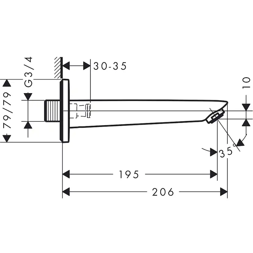 Badkarspip Hansgrohe Talis E