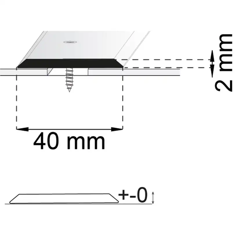 SKARVLIST HABO A24 MÄSSING 40MM Längd: 2000 mm, Utförande: Mässing