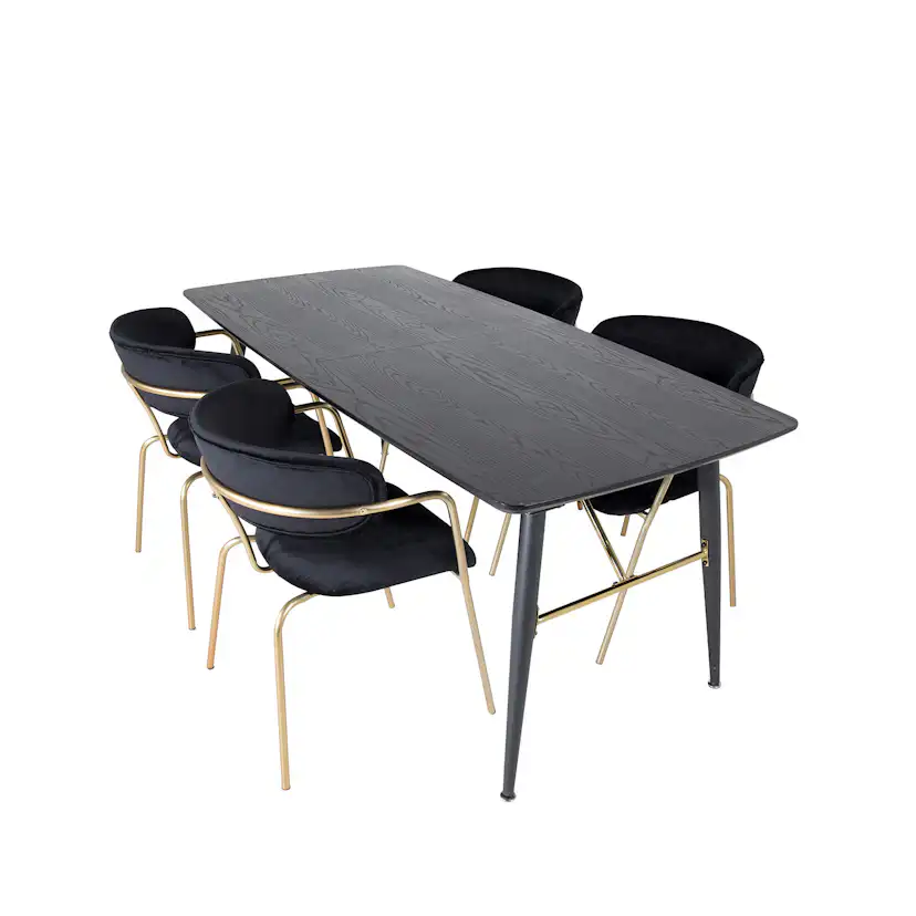Matgrupp Venture Home Gold med 4 Arrow stolar