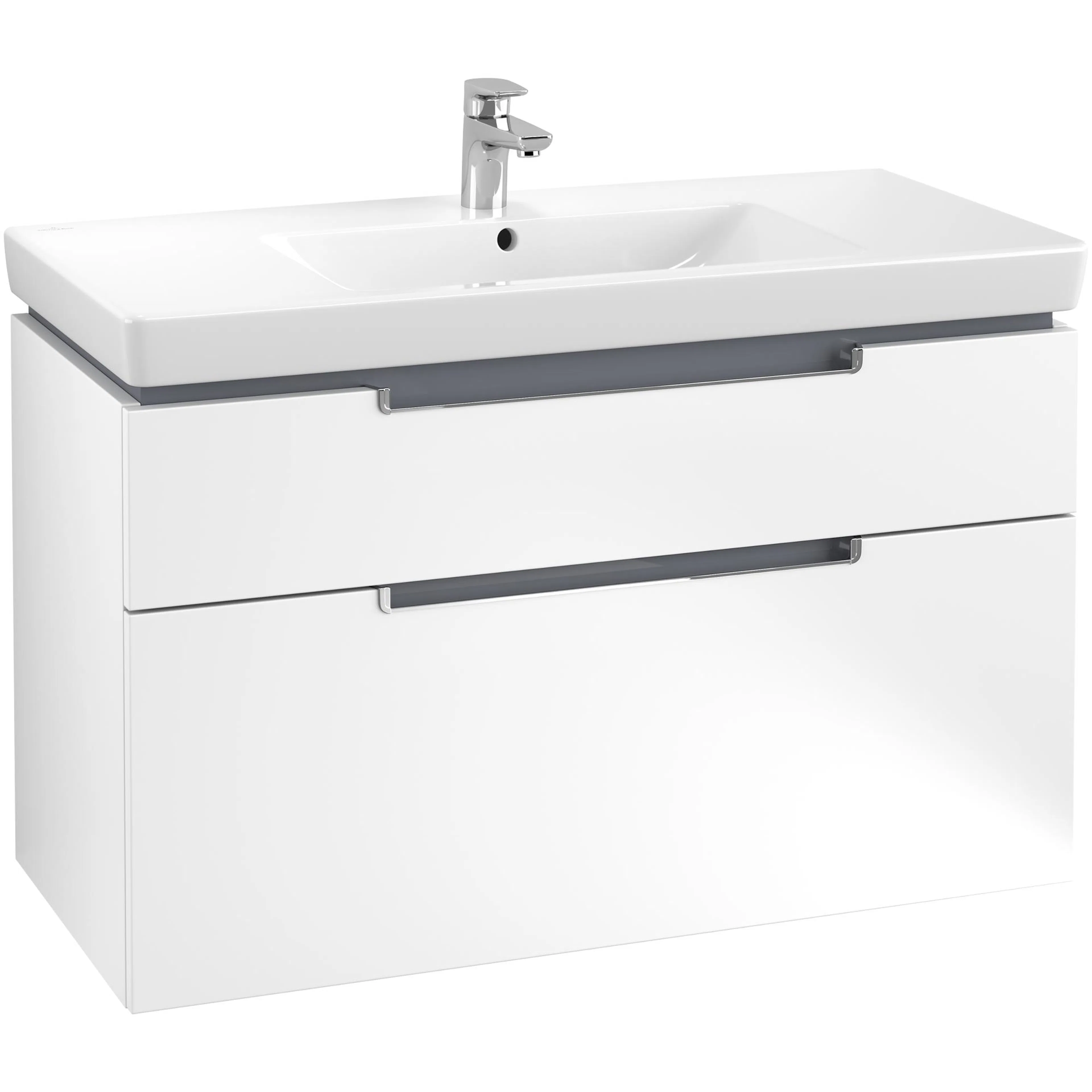 Tvättställsskåp Villeroy & Boch Subway 2.0 med 2 Lådor för Skåpstvättställ