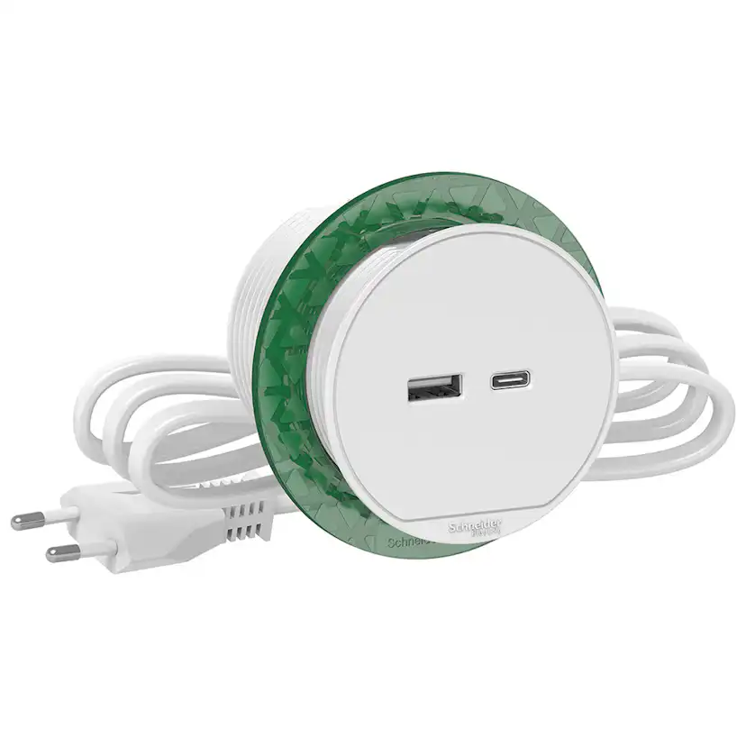 Bordsenhet Schneider Electric Unica System+ USB-A+C