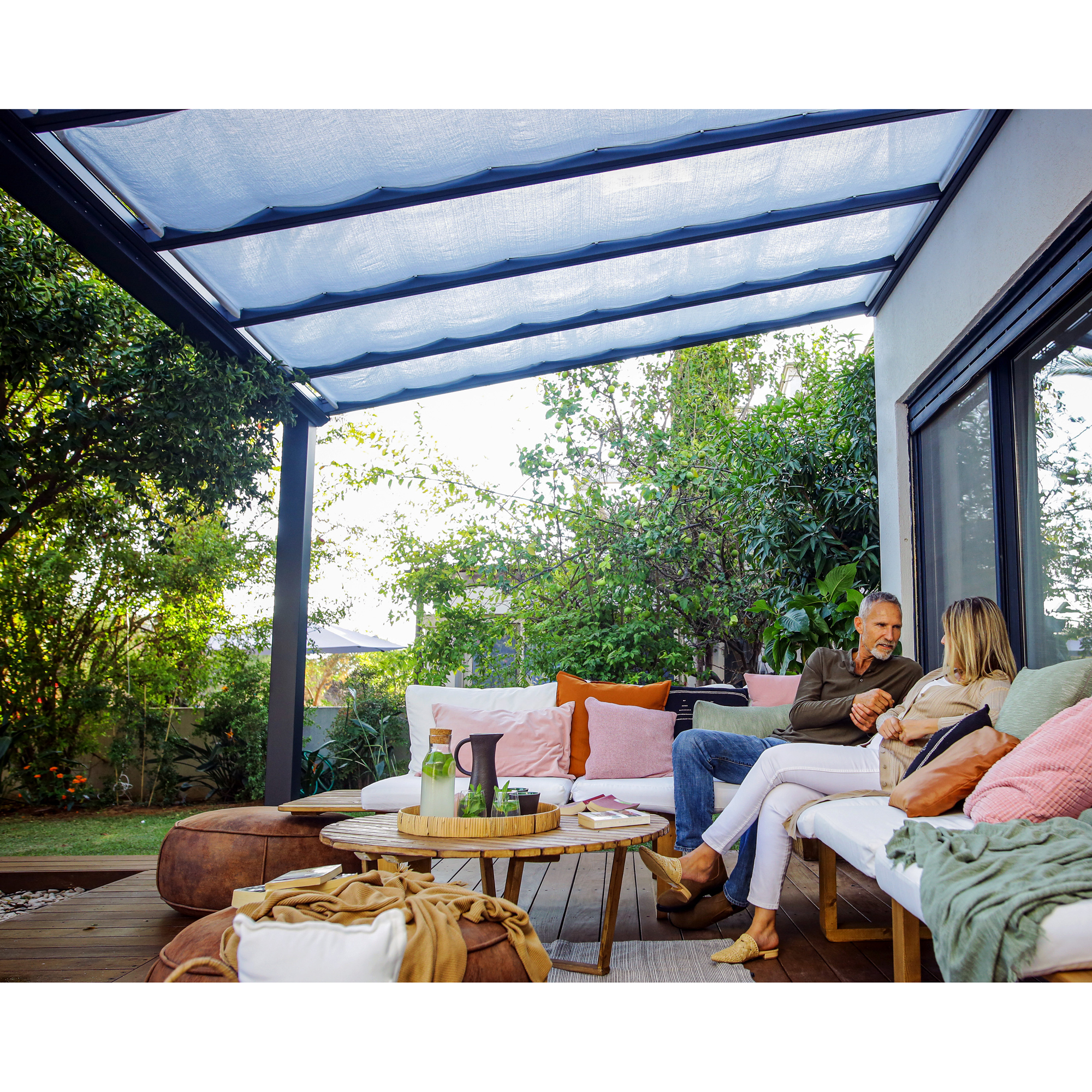 Persienn Canopia by Palram Skuggkit Till Pergola Stockholm 3,4 x 5,9 m Vitt