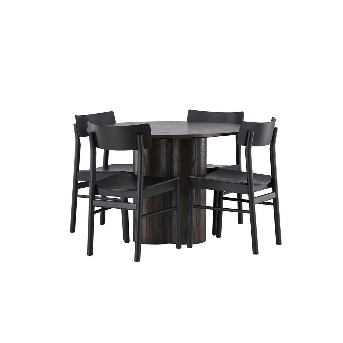 Matgrupp Venture Home Olivia Ø110 cm med 4st Montros Matstolar