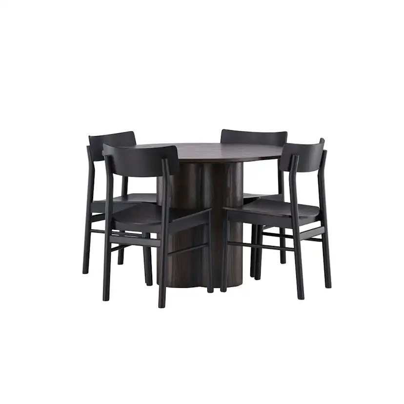 Matgrupp Venture Home Olivia Ø110 cm med 4st Montros Matstolar