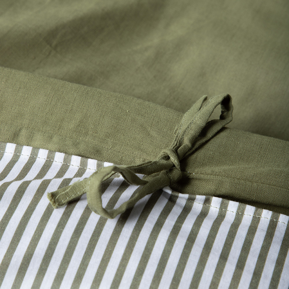 Jenna Bed Set Linen Cotton Green 240x220 cm Färg: Mörkgrön, Mått: 240x220 cm