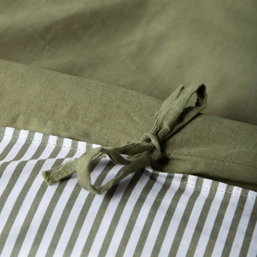 Jenna Bed Set Linen Cotton Green 240x220 cm Färg: Mörkgrön, Mått: 240x220 cm