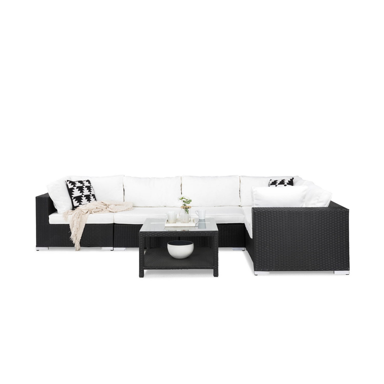 Loungegrupp Comfort Garden Bahamas 5-sits med Armstöd och Bord 75x75
