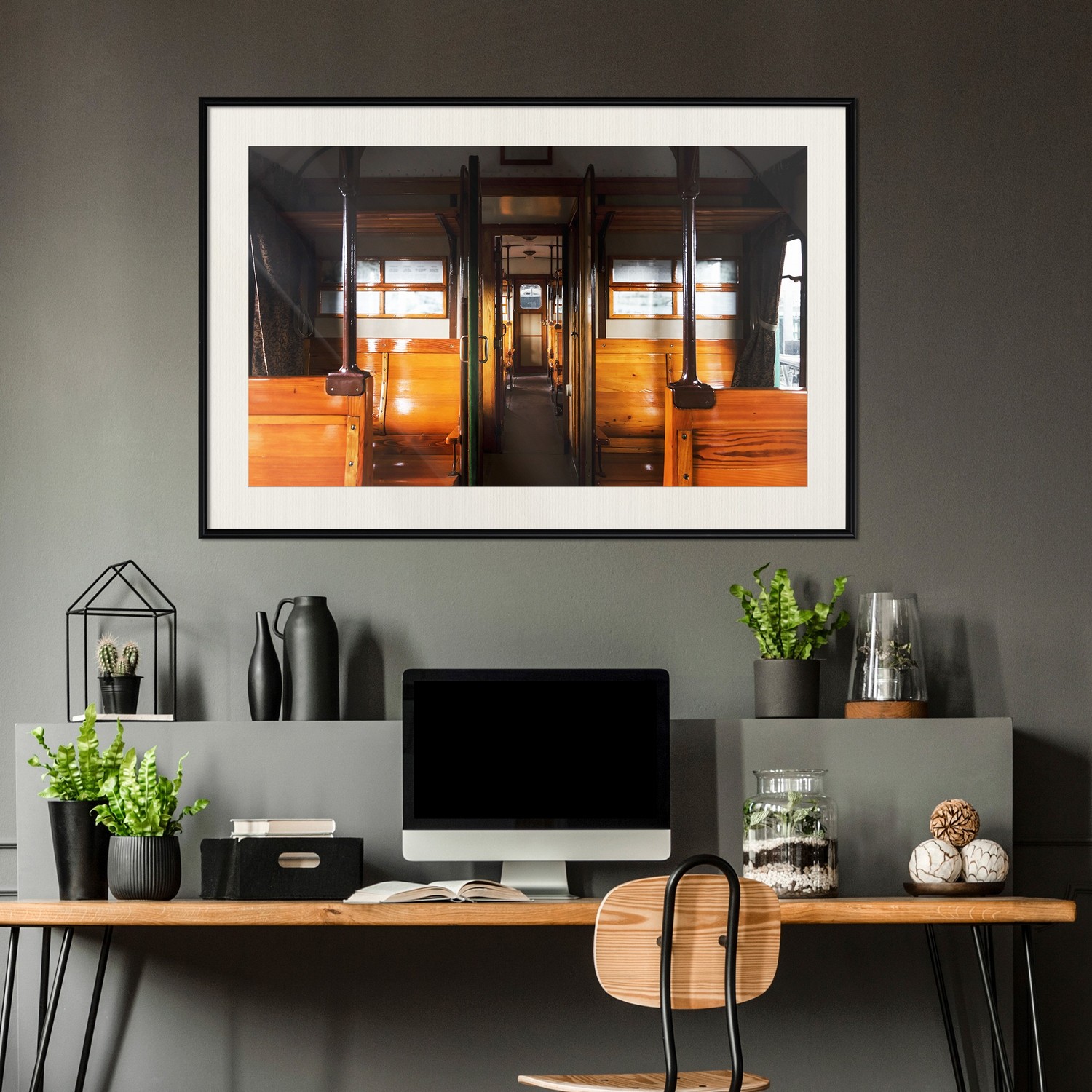 Affisch - Long Journey [Poster] 45x30 Svart ram med passepartout, 45x30 cm