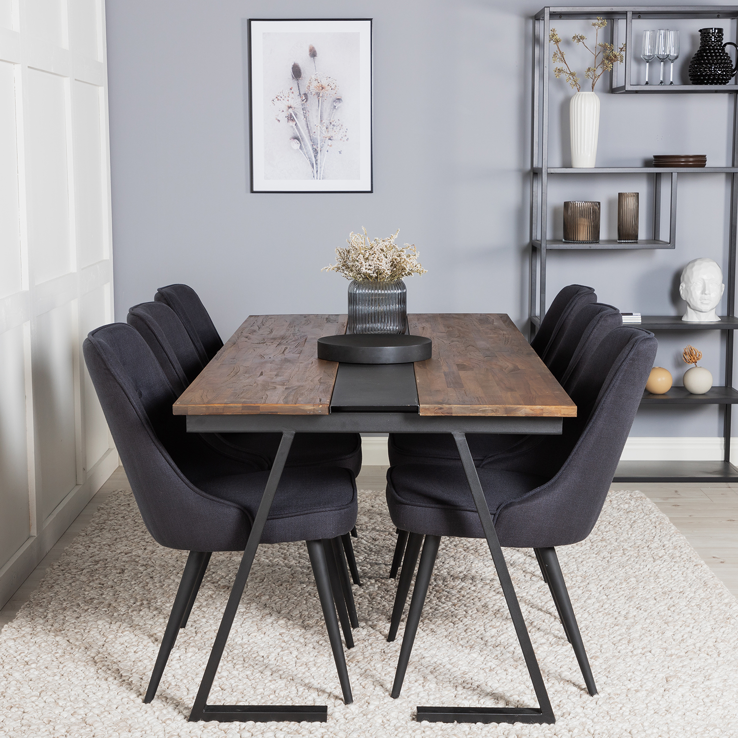 Matgrupp Venture Home Jane med 6 Vera Stolar Polyestertyg