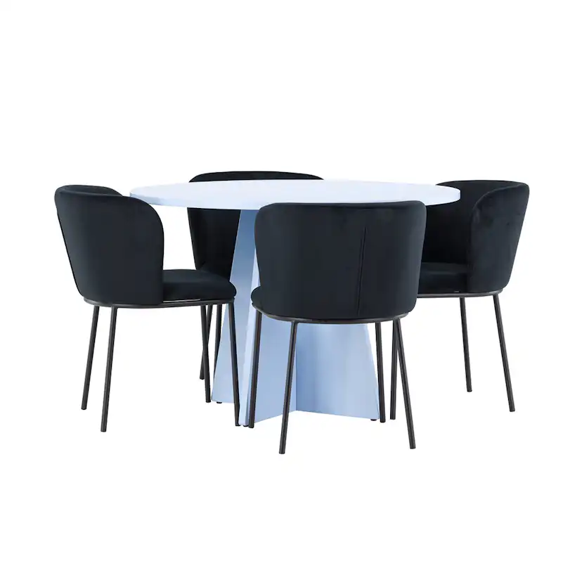 Matgrupp Venture Home Bootcut Ø110 cm med 4st Edina Matstolar