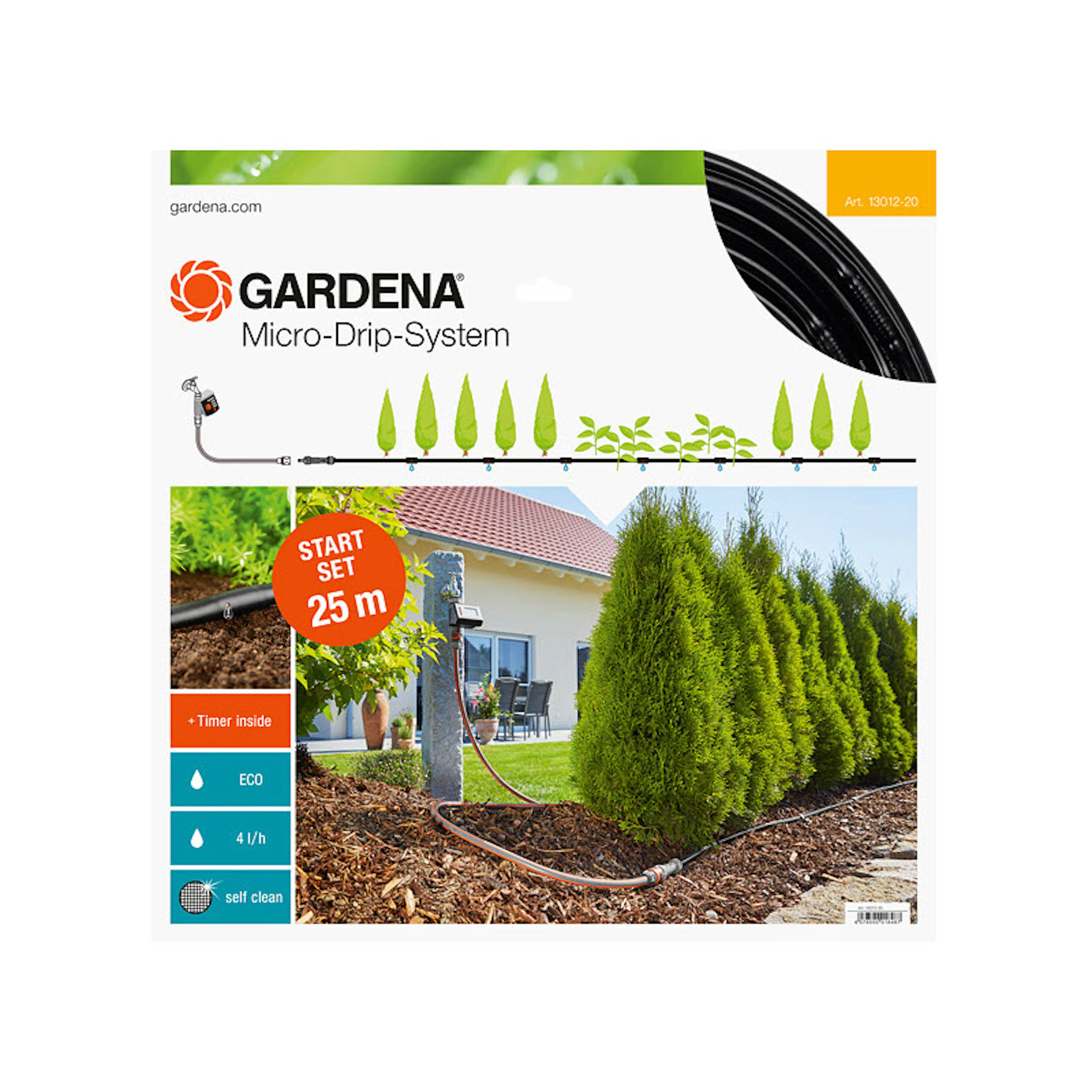 Bevattningsstartset Gardena Micro-Drip-System M för Plantrader med Timer 2022