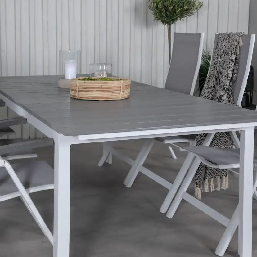 Matgrupp Venture Home Lova 224 Vit med 6 Aleyna Positionsstolar