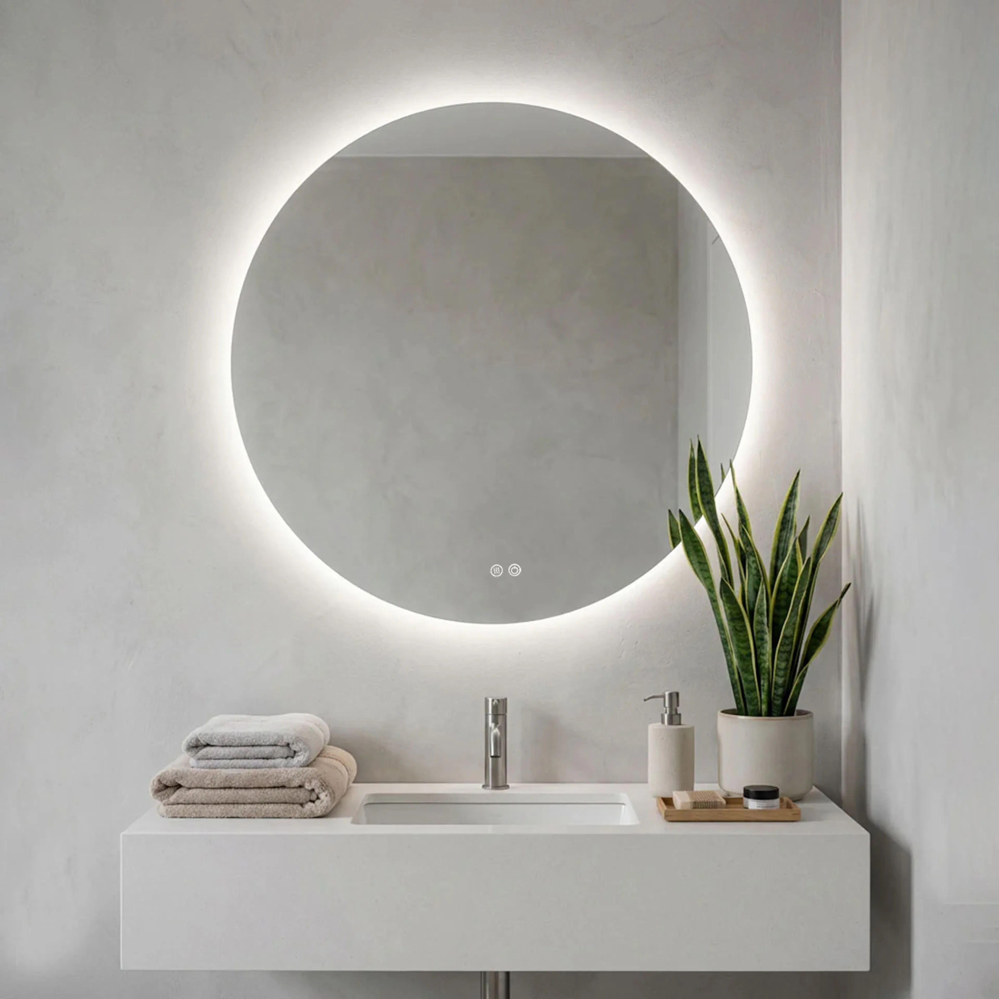Badrumsspegel Tenfors Verona Rund Imfri LED