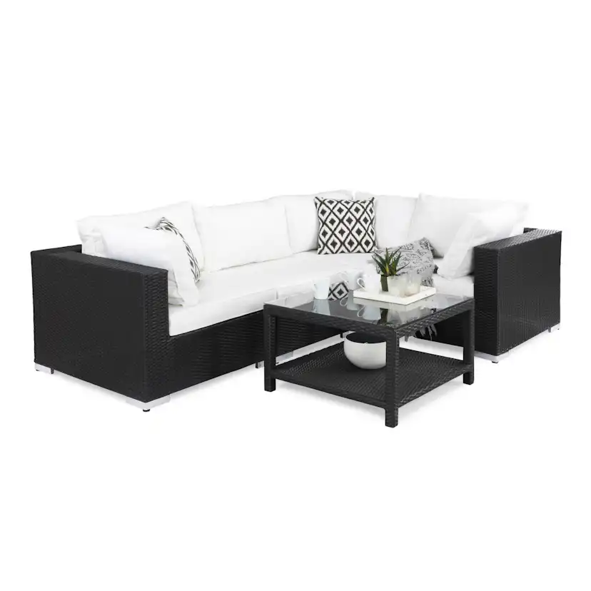 Loungegrupp Comfort Garden Bahamas 4-sits Hörn och Utebord 75x75 Utomhus