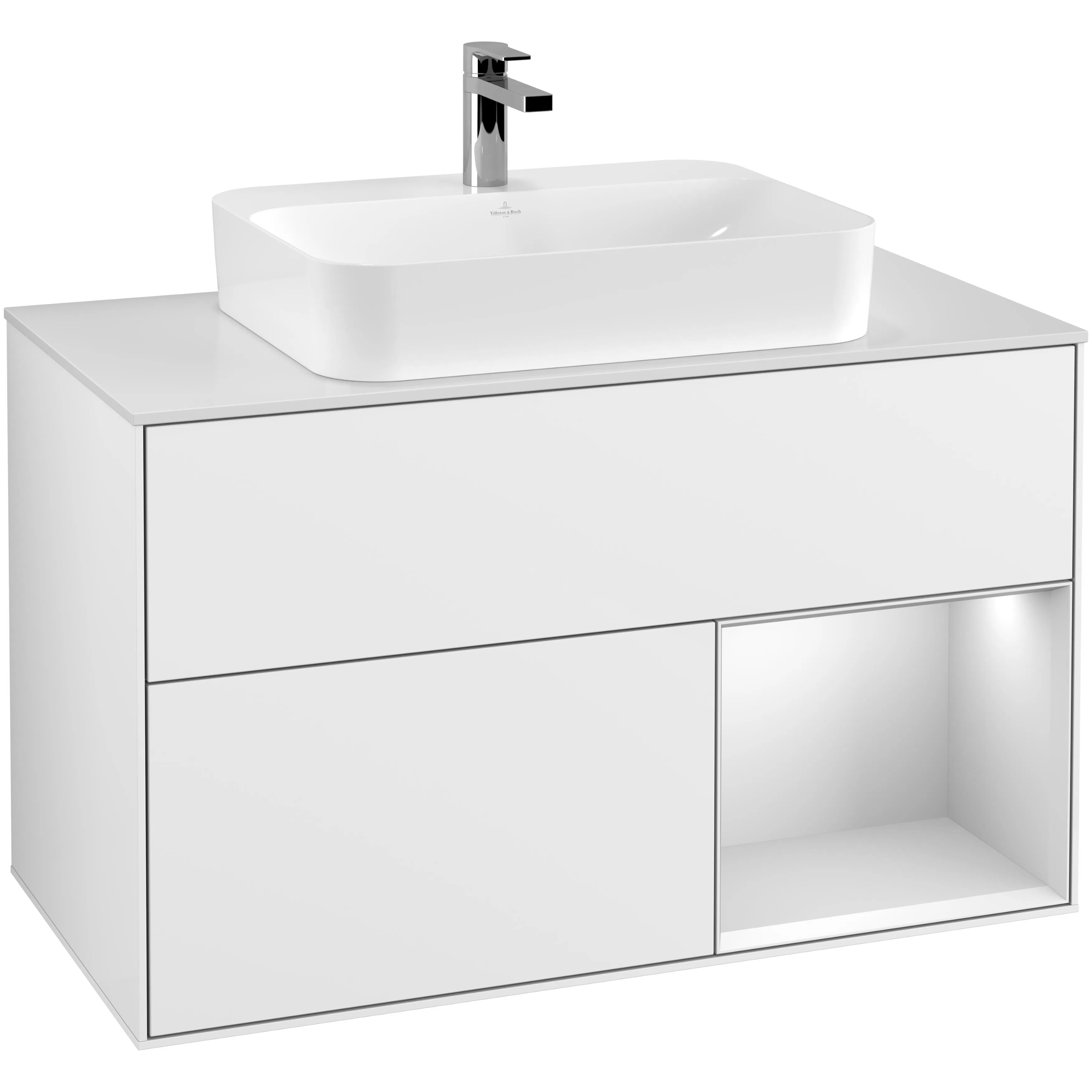Tvättställsskåp Villeroy & Boch Finion med 2 Lådor Hylla och Bänkskiva för Ytmonterat Tvättställ
