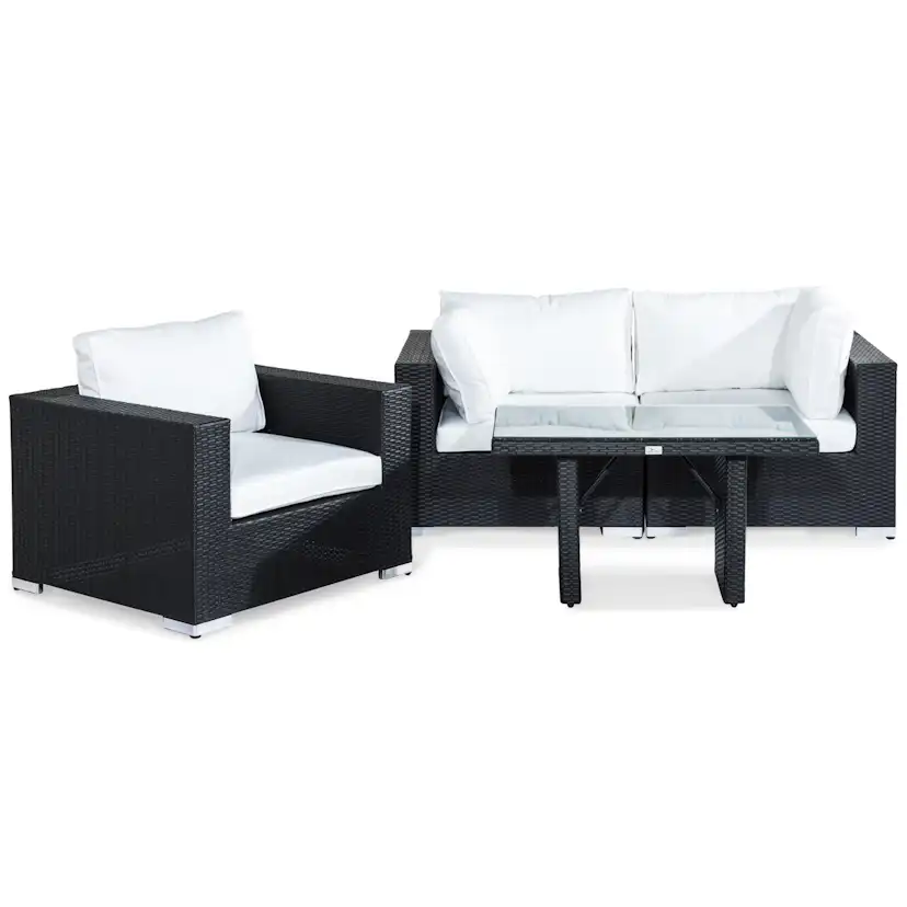 Loungegrupp Comfort Garden Bahamas 2-sits med Soffbord 100x60 och Fåtölj Utomhus