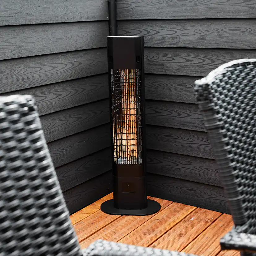 Terrassvärmare HORTUS 1800W Golvmodell inkl. Fjärrkontroll Svart
