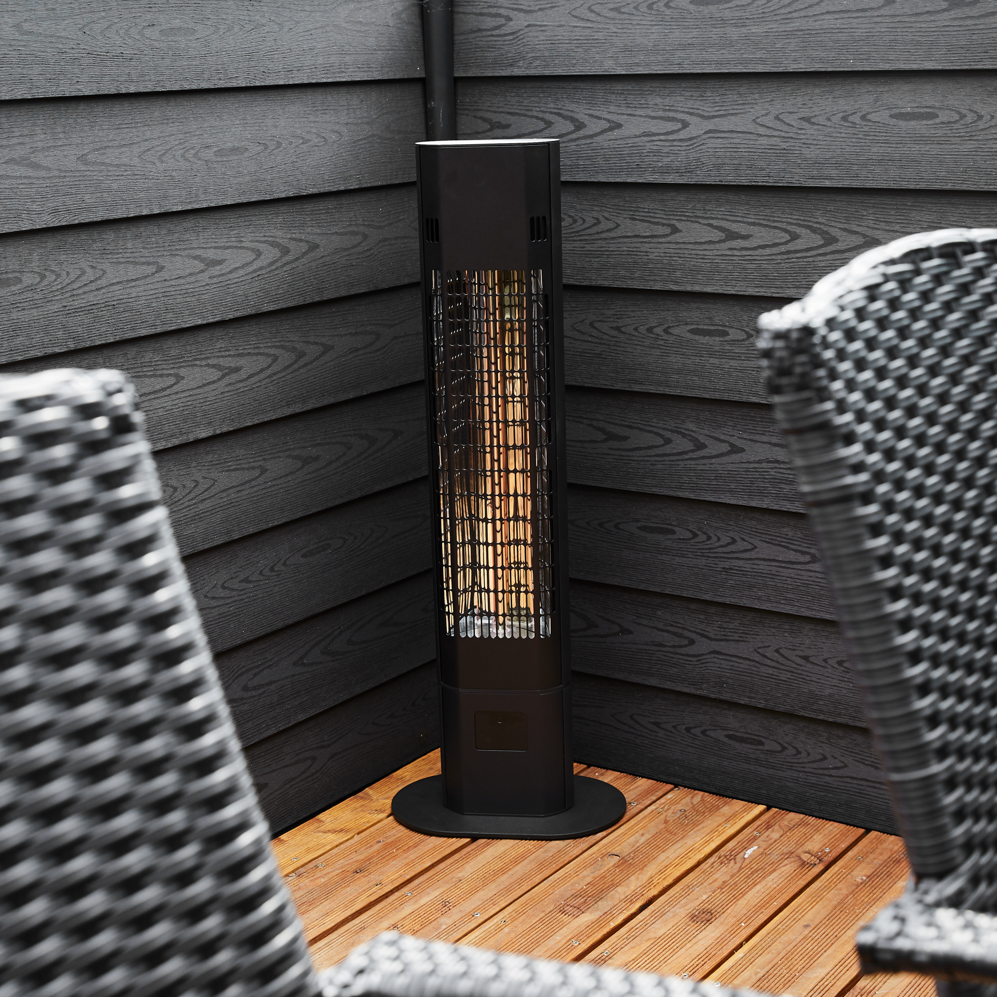 Terrassvärmare HORTUS 1800W Golvmodell inkl. Fjärrkontroll Svart