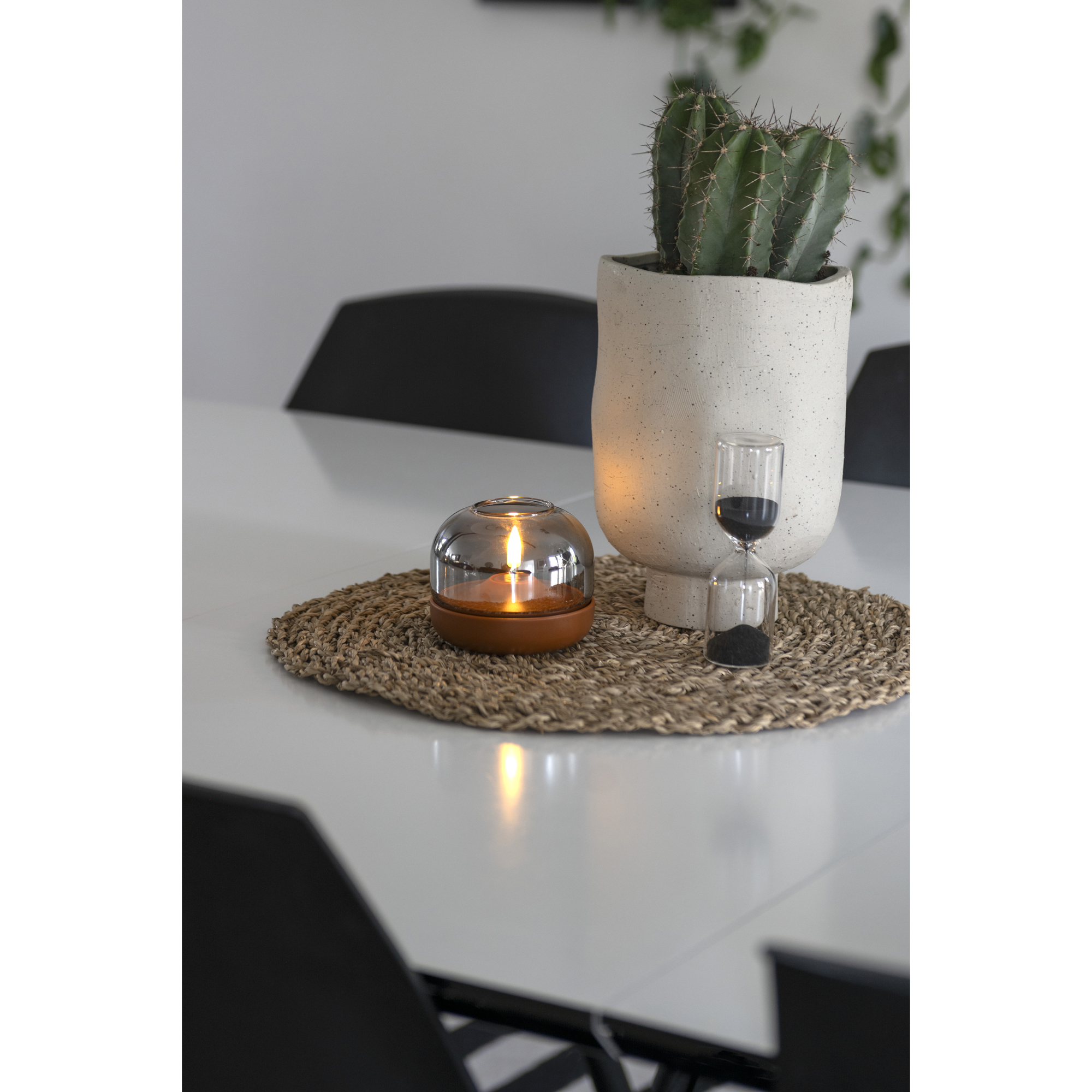 Ljus med glasdekoration LED Terracotta