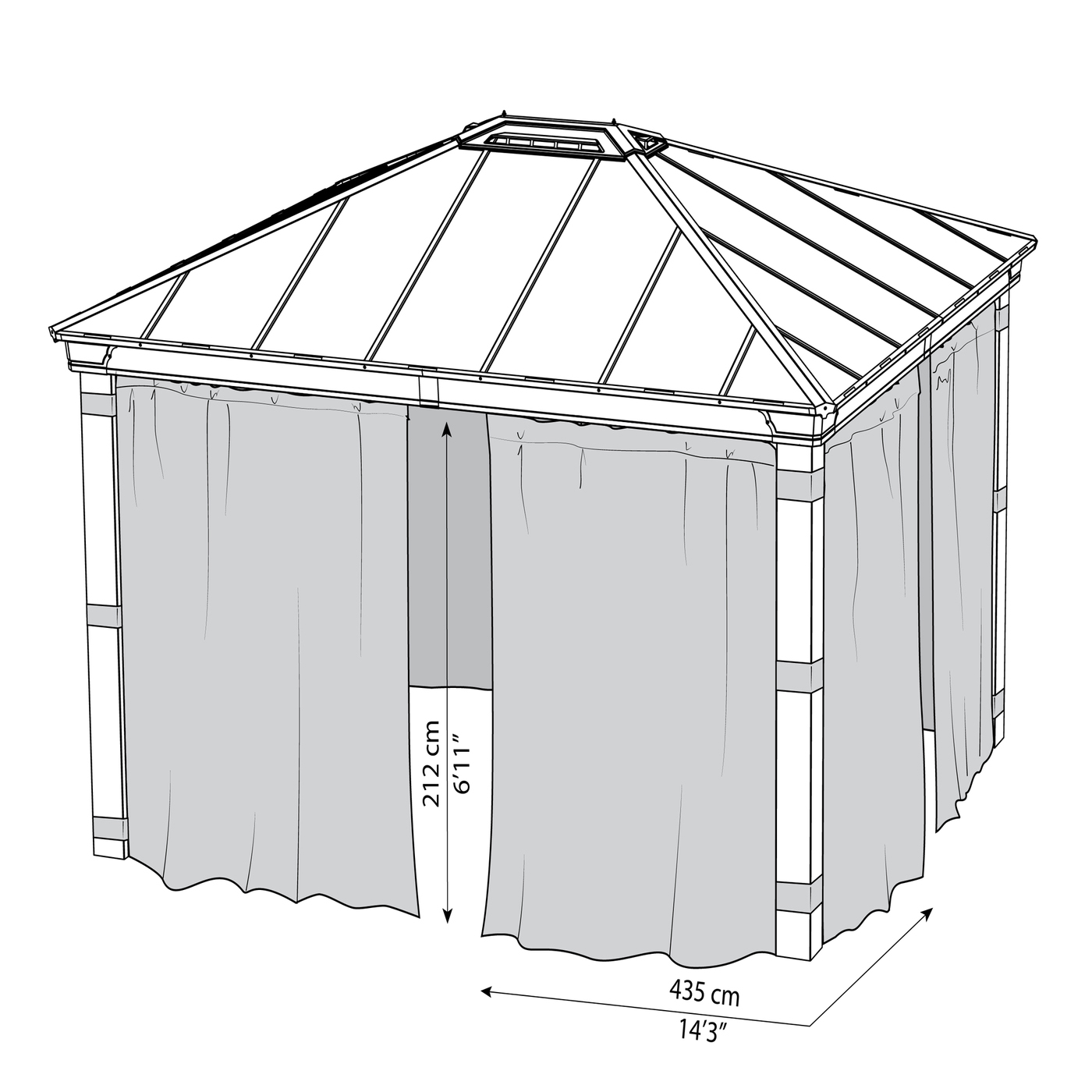Gardin Canopia by Palram 4-Pack Till Dallas Paviljong 4,2x4,2 m
