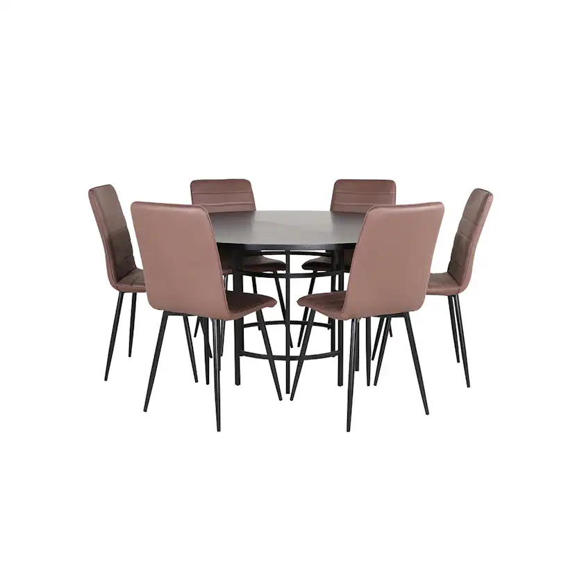 Matgrupp furniture/fashion Copenhagen Ø140 cm med 6 Windu Stolar