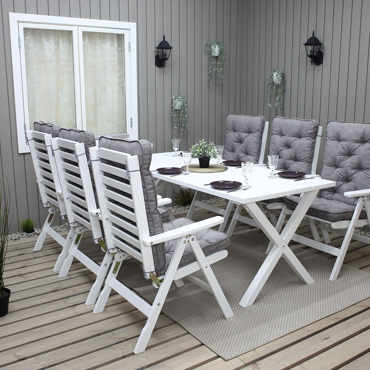 Matgrupp Baltic Garden Scottsdale 190 Med 6 Båstad Stolar