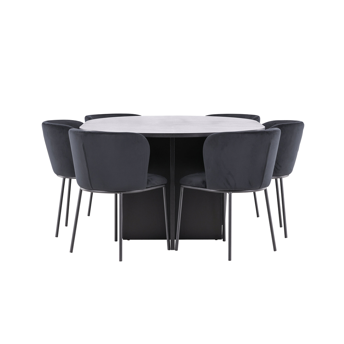 Matgrupp Venture Home Strada Ø120 cm med 6st Edina Matstolar